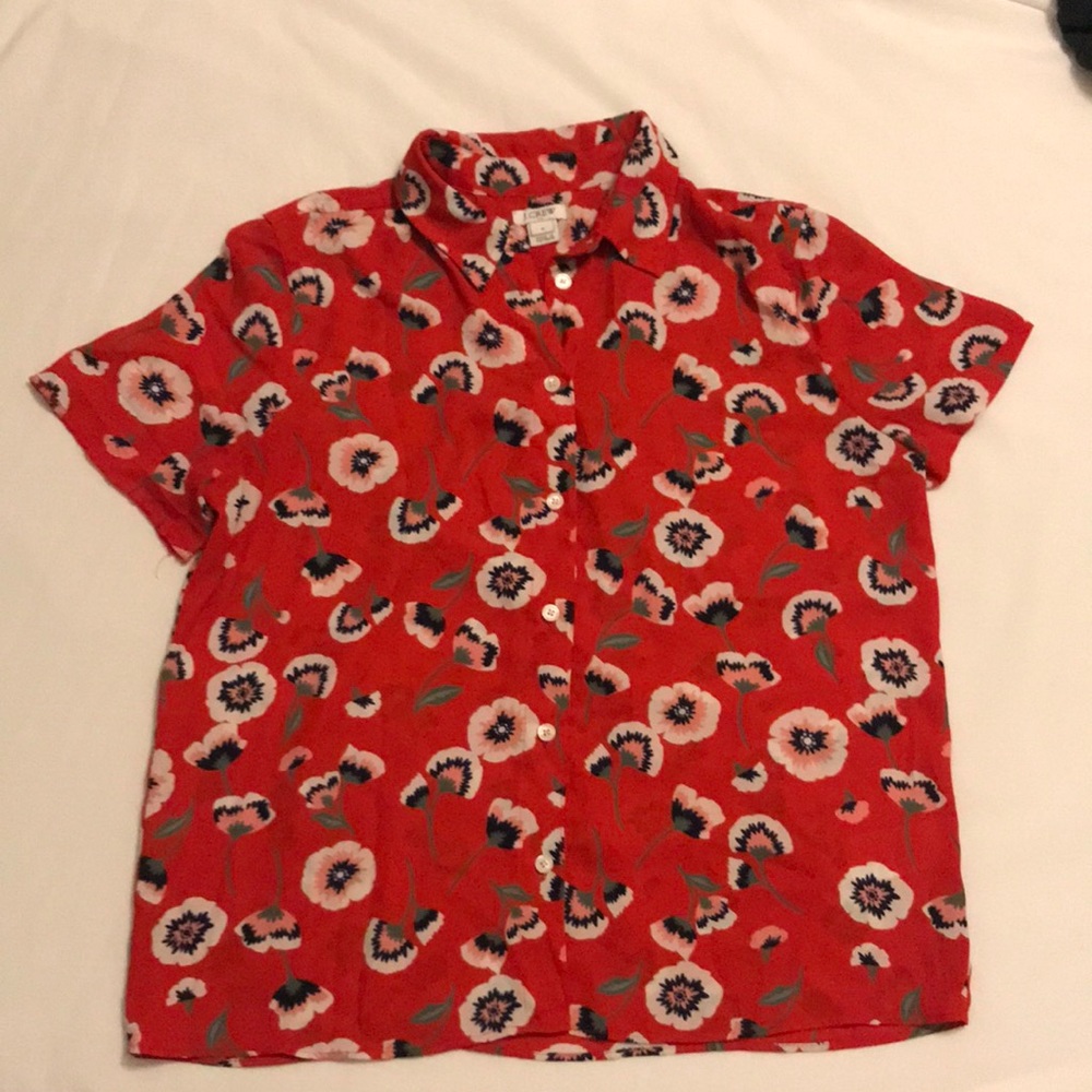 Jcrew short sleeve button down top